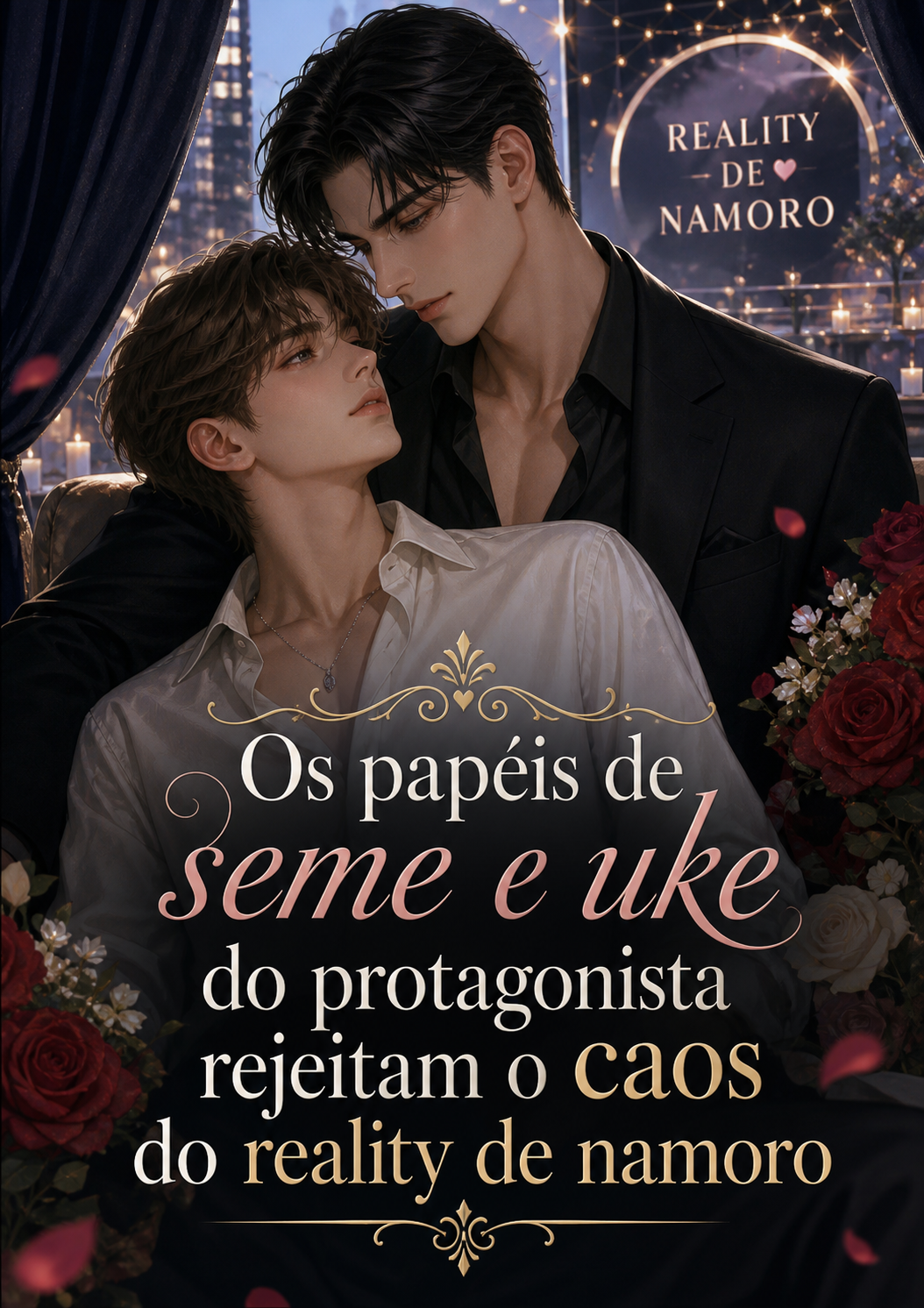 Os papéis de **seme e uke** do protagonista rejeitam o caos do reality de namoro